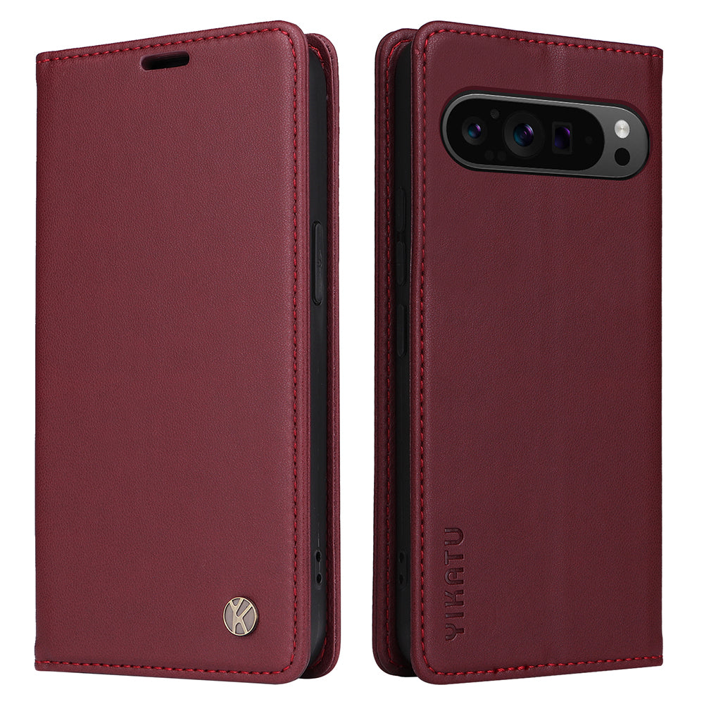 YIKATU YK-001 For Google Pixel 9 Pro Phone Case Magnetic Closure PU Leather Flip Cover YIKATU YK-001 For Google Pixel 9 Pro Phone Case Magnetic Closure PU Leather Flip Cover